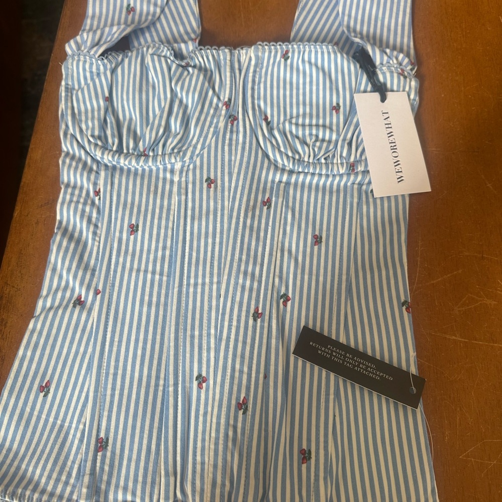WEWOREWHAT
Striped Ruched Corset Top - Picture 3 of 6